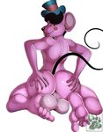  anthro balls big_balls big_butt blackbear butt fur hat male mammal mouse nightonix nude pink_fur rodent 