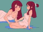  1girl akko_kagari bare_shoulders brown_hair collarbone kagari_atsuko little_witch_academia long_hair ponytail red_eyes 