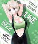  1girl blonde_hair blue_eyes breasts cleavage large_breasts midriff muvluv muvluv_alternative muvluv_total_eclipse navel stella_bremer 