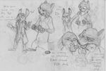  2016 anthro black_and_white buckteeth canine clothed clothing coat collar dialogue disney duo english_text female fox handcuffs judy_hopps lagomorph male mammal monochrome monoflax necktie nick_wilde rabbit shackles shock_collar simple_background teeth text traditional_media_(artwork) white_background zistopia zootopia 