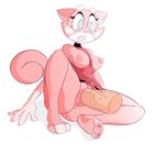  2017 anthro blue_eyes breasts butt cat clothing feline female fur mammal nipples penetration penis pink_fur pussy shima_luan super_planet_dolan 