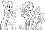  2014 anthro anthrofied apple_bloom_(mlp) black_and_white blush breast_grab breasts cheerleader cutie_mark_crusaders_(mlp) ear_piercing earth_pony equine eyes_closed feathered_wings feathers female female/female freckles friendship_is_magic group group_sex hair hair_bow hair_ribbon hand_on_breast horn horngasm hornjob horse licking mammal monochrome my_little_pony navel open_mouth pegasus piercing pony poprocks ribbons scootaloo_(mlp) sex sweat sweetie_belle_(mlp) threesome tongue tongue_out unicorn wings 