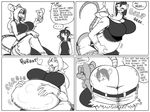  anthro breasts butt clothed clothing dialogue digestion duo female grade_report hair male male/female mammal monochrome mother mouse oral_vore parent rodent shyguy9 simple_background size_difference text vore 