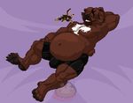  2017 4_toes 5_fingers abdominal_bulge animated anthro barefoot bear belly biceps big_belly biped black_bottomwear black_claws black_clothing black_fur black_hair black_nose black_tail black_underwear body_in_mouth bouncing boxers_(clothing) brown_belly brown_fur brown_hair brown_tail bulge canine cheek_bulge chewing claws clothed clothing digital_media_(artwork) duo fangs fur hair hair_over_eyes hand_behind_head hand_on_stomach hungothenomster loop male mammal micro multicolored_fur multicolored_hair multicolored_tail muscular muscular_male navel neck_bulge nude open_mouth oral_vore pecs pink_tongue pixel_(artwork) proxy_(proximiter) purple_background quads saliva sharp_teeth short_hair short_tail simple_background small_tail swallowing tan_fur tan_tail teeth toe_claws toes tongue tongue_out topless two_tone_fur two_tone_hair underwear vore watermark white_fur wolf 