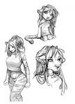  anthro braided_hair clothed clothing ear_piercing feline female hair kneeling mammal midriff navel piercing robyn_paperdoll simple_background sketch smile solo standing tiger white_background wide_hips 