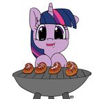  2017 drooling equine female food friendship_is_magic grill hair horn mammal meat multicolored_hair my_little_pony pabbley purple_eyes saliva sausage twilight_sparkle_(mlp) unicorn 