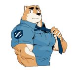  2017 anthro canine clothed clothing male mammal muscular necktie police solo syukapong uniform 
