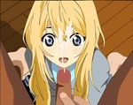  1boy 1girl blonde_hair cum facial long_hair miyazono_kaori miyazono_kawori school_uniform shigatsu_wa_kimi_no_uso 