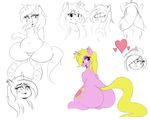  &lt;3 2016 belly big_butt blonde_hair butt clothing cutie_mark digital_media_(artwork) ear_piercing equine eyelashes eyeshadow fan_character female feral friendship_is_magic hair half-closed_eyes horn huge_butt looking_at_viewer looking_back lush_(sirmasterdufel) makeup mammal my_little_pony navel piercing purple_eyes sirmasterdufel sitting slightly_chubby solo thick_thighs unicorn wide_hips 