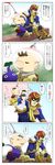  captain_falcon f-zero helmet highres looking_at_another multiple_boys naru_(wish_field) olimar parted_lips pikmin_(creature) pikmin_(series) sitting smile speech_bubble super_smash_bros. sweat sweatdrop text_focus thought_bubble translation_request 