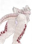  anus big_breasts big_butt breasts butt deathclaw fallout female femclaw from_behind_(disambiguation) hi_res horn huge_breasts looking_back matriarch puffy_anus reptile scalie video_games yellow_eyes 