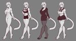  2017 abs anastasia_rose_tress anthro big_breasts blue_eyes breasts business_suit cat clothing feline female garter_belt garter_straps gym_clothes legwear mammal monochrome nude off/on school_uniform scorpdk sketch skirt stockings suit toned_body uniform 