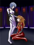  2girls ayanami_rei blue_hair erect_nipples femdom long_hair neon_genesis_evangelion plugsuit seele short_hair soryu_asuka_langley strap-on winbay01 yuri 