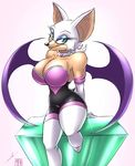  2015 anthro bat bat_wings bedroom_eyes big_breasts blue_eyes breasts cleavage clothed clothing collar eyeshadow female half-closed_eyes hi_res looking_at_viewer makeup mammal membranous_wings metalfoxxx pose rouge_the_bat seductive sitting slit_pupils solo sonic_(series) wings 