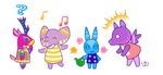  :3 ? animal_crossing animate_inanimate anthro anthrofied antlers big_ears biped blue_fur blue_stripes bottomless bunnycomb cervine clothed clothing countershade_face countershade_torso countershading crossover deer digital_drawing_(artwork) digital_media_(artwork) doenut ears_back elephanilla elephant eyes_closed facial_markings feathered_wings feathers featureless_arms featureless_feet featureless_legs featureless_limbs flower flying_pig front_view fur happy horn lagomorph long_ears mammal markings multicolored_fur musical_note muzzle_(marking) nintendo no_pupils on_one_leg pi&ntilde;ata pig pigxie pink_fur pink_stripes plant porcine purple_fur purple_stripes purple_wings rabbit shirt shocked short_tail side_view simple_background standing striped_wings stripes trunk tusks video_games viva_pinata watering_can white_background white_eyes whymsy wide_eyed wings yellow_countershading yellow_fur yellow_stripes 