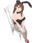  animal_ears bad_id bad_pixiv_id bare_shoulders blush breasts brown_eyes brown_hair bunny_ears bunnysuit chair cleavage commentary_request detached_collar earrings fake_animal_ears final_fantasy final_fantasy_vii fishnet_pantyhose fishnets from_above full_body iwauchi_tomoki jewelry large_breasts leotard long_hair looking_at_viewer low-tied_long_hair open_mouth pantyhose revision simple_background sitting sketch solo strapless strapless_leotard tifa_lockhart white_background wrist_cuffs 