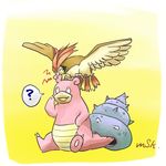  ? artist_request no_humans pidgeotto pokemon pokemon_(creature) slowbro 
