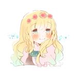  1girl blonde_hair blue_eyes blush braid flower frills long_hair shirley_fennes smile tales_of_(series) tales_of_legendia 