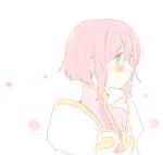  1girl aqua_eyes blush breasts dress estellise_sidos_heurassein pink_hair short_hair tales_of_(series) tales_of_vesperia 