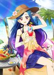  aikatsu! aikatsu!_(series) aikatsu!_photo_on_stage!! beach bendy_straw bird blue_hair bracelet braid chair cocktail cocktail_glass cocktail_pick cocktail_umbrella cup day drinking_glass drinking_straw earrings floral_print flower food fruit fruit_cup hand_in_hair hat hurricane_glass ice ice_cube innertube jewelry kazesawa_sora kiwifruit long_hair mole mole_under_mouth multicolored_hair ocean orange orange_slice orchid palm_(aikatsu!) palm_tree parrot patterned_clothing pearl_bracelet pineapple pink_eyes sand shell sitting smile starfish strawberry sun_hat sunlight tree tropical_drink 