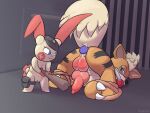 ball_gag ballbusting bars bat_(object) bodily_fluids buttplug clothing cock_and_ball_torture discipline dominant dominant_female duo erection female feral feral_dominating_feral feral_on_feral fuzzo gag generation_1_pokemon generation_3_pokemon genital_torture genitals growlithe hat headgear headwear hi_res holding_object knot knotted_penis male nintendo nude pain penis plug_(sex_toy) plusle pokemon pokemon_(species) prison_cell prison_guard prisoner punishment raised_tail reddened_scrotum restrained sex_toy tail tears vulva