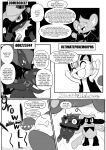 2026 6_panel_comic absurd_res ambiguous_gender anthro black_text chest_spike clenched_teeth clothed clothing comic dialogue ellipsis english_text exclamation_point eyes_closed fur generation_1_pokemon generation_4_pokemon generation_5_pokemon group hat headgear headwear heavenlyproductions hi_res holding_another looking_at_another lucario meowth monochrome motion_lines nintendo open_mouth open_smile paws pokemon pokemon_(species) pupils question_mark riolu shinx smile snorlax sound_effects speech_bubble spikes spikes_(anatomy) talking_to_another teeth text tongue tongue_out white_pupils white_sclera zoroark zorua