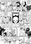 11_panel_comic 2025 absurd_res ambiguous_gender answer anthro big_breasts big_butt biped black_text bow_ribbon braixen breast_grab breasts butt comic dewott dialogue ellipsis english_text exclamation_point eyebrows eyelashes eyes_closed eyewear female feral fluffy fluffy_tail generation_2_pokemon generation_4_pokemon generation_5_pokemon generation_6_pokemon generation_8_pokemon gible glasses hair hand_on_breast heavenlyproductions hi_res hisuian_form hisuian_zorua holding_another inner_ear_fluff lips looking_at_another lucario mask monochrome motion_lines neck_tuft nintendo open_mouth open_smile oshawott paws pokemon pokemon_(species) pupils quadruped question question_mark questions_and_answers regional_form_(pokemon) riolu sharp_teeth shinx smile speech_bubble standing tail talking_to_another teddiursa teeth text text_box tongue tuft white_pupils white_sclera zoroark zorua