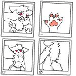  anthro asian_clothing big_breasts breasts butt changed_(video_game) clothed clothing east_asian_clothing fallonheels female fundoshi fundoshi_only fur hi_res japanese_clothing multiple_scenes pawpads paws polaroid_photo pupils rear_view red_eyes red_pupils selfie serious_face solo taking_picture topless underwear underwear_only white_body white_fur wide_hips 
