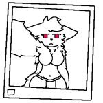 anthro asian_clothing big_breasts breasts changed_(video_game) clothed clothing east_asian_clothing fallonheels female fundoshi fundoshi_only fur hi_res japanese_clothing polaroid_photo pupils red_eyes red_pupils selfie serious_face solo topless underwear underwear_only white_body white_fur wide_hips 