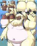 4:5 after_transformation angoramon anthro backsack balls bandai_namco belly belt big_butt blush bodily_fluids body_size_growth butt butt_expansion claws clothed clothing coolietf digimon digimon_(species) digital_media_(artwork) digivice drooling expansion fupa fur fur_growth genitals growth hair hair_over_eyes hi_res huge_butt human human_to_anthro lagomorph leporid long_ears male mammal moobs navel nude open_mouth overweight overweight_male pawpads ponytail_ears rabbit saliva sequence simple_background size_transformation solo species_transformation sweat sweatdrop thick_arms thick_thighs tight_clothing torn_clothing transformation transformation_sequence weight_gain yellow_body yellow_fur