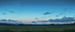  absurdres blue_sky cloud commentary gracile gradient_sky highres landscape meadow nature no_humans original outdoors scenery sky tree twilight 