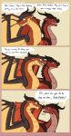 blush boop brown_background brown_body brown_scales comic darkenstardragon dialogue dragon duo english_text european_mythology facial_scar feral flame_(wof) half-closed_eyes hi_res long_neck looking_at_another male male/male membrane_(anatomy) membranous_wings mudwing_(wof) mythological_creature mythological_scalie mythology narrowed_eyes nose_boop nose_spike red_body red_scales scales scalie scar sharp_teeth simple_background skywing_(wof) snout speech_bubble talking_to_another teeth text tongue umber_(wof) western_dragon wings wings_of_fire worried yellow_eyes