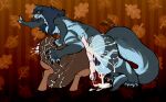 all_the_way_through ambiguous_anthro ambiguous_gender ambiguous_penetration animal_genitalia animal_penis anthro anthro_on_taur barbed_canine_penis bodily_fluids breasts breeding_mount breeding_mount_use breeding_slave breeding_stand canid canine canine_genitalia canine_penis canis cum cum_in_mouth cum_inside cum_on_face cum_on_penis cum_through cumshot dominant dominant_gynomorph dominant_intersex ejaculation female genital_fluids genitals gynomorph gynomorph/ambiguous gynomorph/female hi_res hybrid_genitalia hybrid_penis inside_breeding_mount intersex intersex/ambiguous intersex/female intersex_taur mammal penetration penile_spines penis questionable_consent taur taur_penetrating wolf