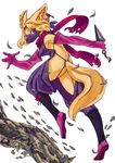  artist_request blonde_hair dog furry kunoichi ninja red_eyes short_hair 