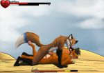  2017 anthro butt canine duo erection female fox from_behind_position health_bar hot_dogging luskfoxx male male/female mammal outside pawpads penis sex sex_battle smile umpherio 