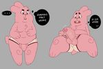  ... anthro balls big_penis briefs buckteeth cartoon_network clothed clothing clueless dialogue erection fur glans humanoid_penis lagomorph lumo male mammal moobs open_mouth overweight partially_retracted_foreskin penis pink_fur precum rabbit richard_watterson simple_background slightly_chubby solo speech_bubble teeth the_amazing_world_of_gumball topless uncut underwear underwear_aside 