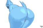  &lt;3 2019 anthro anus avian beak bird blue_body blue_eyes blue_feathers bottomless breasts butt clothed clothing digital_media_(artwork) feathers female logo looking_at_viewer low-angle_view meme p0y0 poyoloco presenting presenting_anus pussy rear_view simple_background sketch smile solo spreading standing tweetfur twitter white_background worm&#039;s-eye_view 
