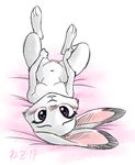  2017 anthro blush breasts disney female fur grey_fur judy_hopps lagomorph looking_at_viewer lying mammal navel nezuya nipples nude on_back purple_eyes pussy rabbit solo white_belly zootopia 