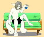  anthro clothed clothing digital_media_(artwork) double_tail eyewear feline fur glasses growth invalid_tag jar lromstar_(artist) male mammal partially_clothed sequence serum sofa topless underwear white_fur 