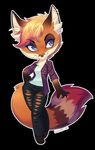  blue_eyes canine clothing fox jeans lunaris21 mammal pants piercing redflare torn_clothing torn_jeans torn_pants 