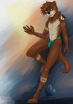  avery_faux clothing digital_media_(artwork) male mammal mustelid otter solo speedo swimsuit tan_(character) 