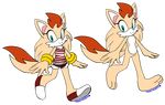  2016 3_toes bracelet canine clothed clothing featureless_chest featureless_crotch female fenn&eacute;_(mileymouse) fennec footwear fox hair jewelry long_hair mammal model_sheet off/on shirt shoes shorts solo toes togekisser 