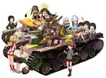  &gt;_&lt; aki_(girls_und_panzer) alisa_(girls_und_panzer) anger_vein angry arm_up armband asymmetrical_bangs bangs bird black_hair black_jacket black_neckwear blazer blonde_hair blouse blue_footwear blue_shirt braid brown_eyes brown_footwear brown_hair brown_jacket camouflage caterpillar_tracks chi-hatan_(emblem) chi-hatan_military_uniform chouno_ami closed_eyes closed_mouth crossed_legs dress_shirt duck emblem fukuda_(girls_und_panzer) garrison_cap girls_und_panzer glasses gotou_moyoko green_jacket green_shirt grey_jacket grey_legwear grey_skirt grimace grin ground_vehicle hair_ornament hair_pulled_back hair_rings hairband hat helmet holding holding_instrument hosomi_(girls_und_panzer) instrument isobe_noriko jacket japan_ground_self-defense_force japan_self-defense_force kantele katahira_masashi keizoku_school_uniform kneehighs konparu_nozomi kuromorimine_military_uniform light_brown_hair loafers long_hair long_sleeves looking_at_another lying mika_(girls_und_panzer) military military_uniform military_vehicle miniskirt motor_vehicle multiple_girls neckerchief necktie nishi_kinuyo nishizumi_maho on_back ooarai_school_uniform open_mouth pleated_skirt ponytail red_legwear red_shirt red_shorts red_skirt round_eyewear sasaki_akebi saunders_school_uniform school_uniform serafuku shirt shoes short_hair short_shorts short_twintails shorts sigh simple_background skirt sleeveless sleeveless_shirt smile sneakers socks sono_midoriko sportswear standing star star_hair_ornament striped striped_shirt swept_bangs tank teramoto_(girls_und_panzer) thumbs_up twin_braids twintails type_95_ha-gou type_97_chi-ha uniform vertical-striped_shirt vertical_stripes volleyball_uniform white_background white_blouse white_footwear white_hairband white_shirt x-ray yellow_skirt 