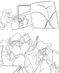  2017 accident angry anthro big_breasts bra breasts business_meeting business_suit callie_briggs cat cleavage clothed clothing comic convenient_censorship digital_media_(artwork) exposed_breasts eyewear feline female glasses hair long_hair mammal secretary shoulder_pads suit surprise swat_kats sweat terrible_the_drawfag underwear undressing wardrobe_malfunction 