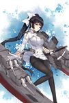  azur_lane bangs black_hair black_legwear blunt_bangs blush bow breasts brown_eyes cannon closed_mouth commentary_request crotch_seam double-breasted gloves hair_bow highres holding holding_sword holding_weapon jin_yun katana large_breasts legs_apart long_hair long_sleeves machinery military military_uniform miniskirt panties panties_under_pantyhose pantyhose pantyshot pantyshot_(standing) pleated_skirt ponytail rigging sheath sheathed skirt skirt_lift solo standing sword takao_(azur_lane) thighband_pantyhose underwear uniform upskirt weapon white_bow white_gloves white_panties white_skirt 