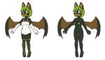  2016 areola bat breasts clothing dark_skin dress female gloves green_hair green_nipples green_pussy hair hi_res jewelry legwear mammal model_sheet navel nipples off/on pussy roseylexi wings 