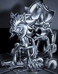  absurd_res anthro duo goo_creature hi_res liquid liquid_metal machine male male/male metal_sonic open_mouth robot silverslime slime sonic_(series) t1000 transformation vore 