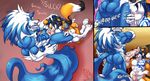  2017 4_toes 5_fingers abdominal_bulge alty anthro anthro_on_anthro balls black_hair black_nose blue_hair blue_nose blue_skin bulge butt canine cum cum_in_mouth cum_inside cum_on_penis cumshot darkstalkers duo ejaculation erection fellatio fox hair hand_on_head humanoid_penis hungothenomster jon_talbain knot looking_down looking_up male male/male mammal multicolored_hair multicolored_skin muscular oral orgasm penis pink_penis sex sitting standing tattoo toes tongue tongue_out tribal_tattoo video_games were werewolf white_hair white_skin yellow_eyes yellow_skin 