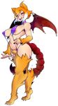  2016 absurd_res alpha_channel areola big_breasts bikini black_skin blue_lips breasts claws clothing eyewear fangs female fur glasses hair hi_res hindpaw humanoid lips looking_at_viewer manticore membranous_wings nails navel orange_fur orange_hair paws purple_eyes red_skin short_hair side_boob simple_background sling_bikini smile solo spikes standing stinger swimsuit teeth thick_thighs tongue tongue_out venusflowerart voluptuous white_hair wings 