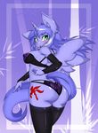  2017 anthro armwear blush bra butt clothing cutie_mark elbow_gloves equine fan_character female gloves green_eyes hi_res horn legwear lingerie mammal mariah_wolves my_little_pony nipple_bulge panties portrait pose solo stockings underwear winged_unicorn wings zzvinniezz 